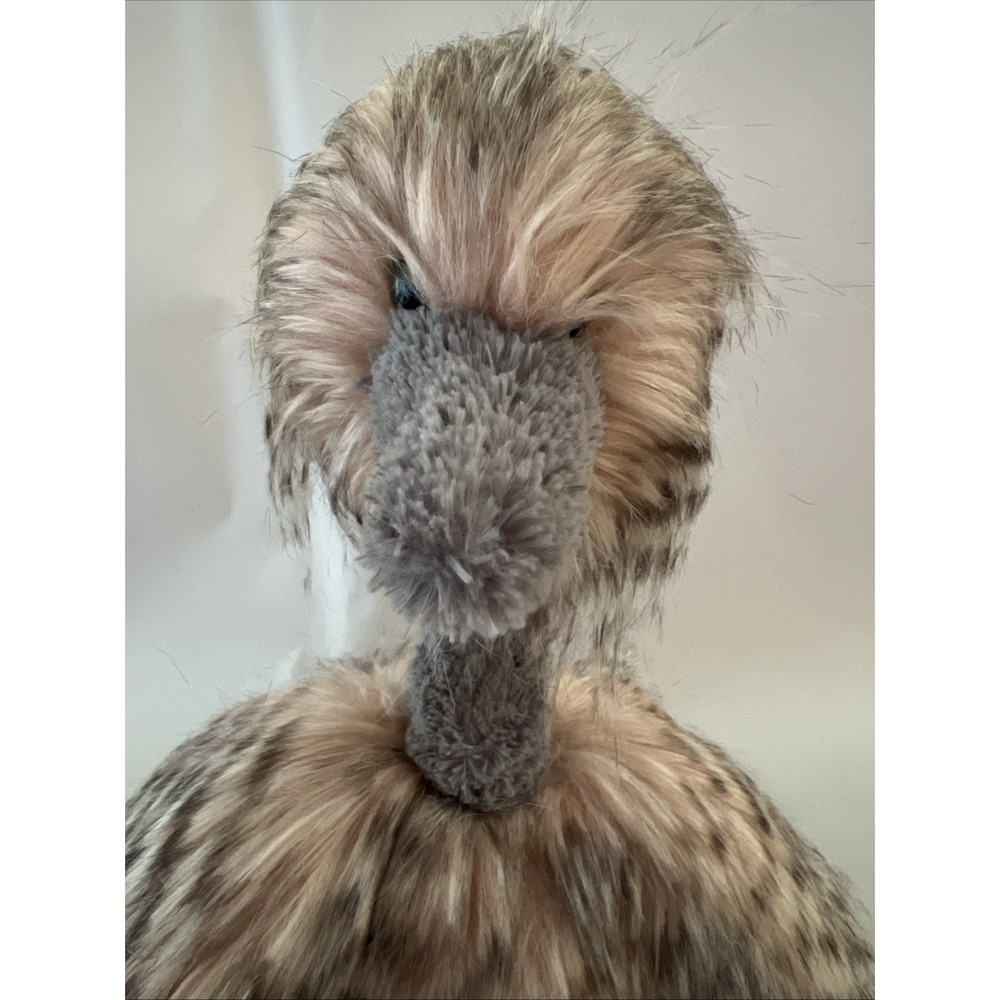 Jellycat London Odette Ostrich Plush Soft Toy Gray Pink Stuffed Animal - Picture 3 of 12